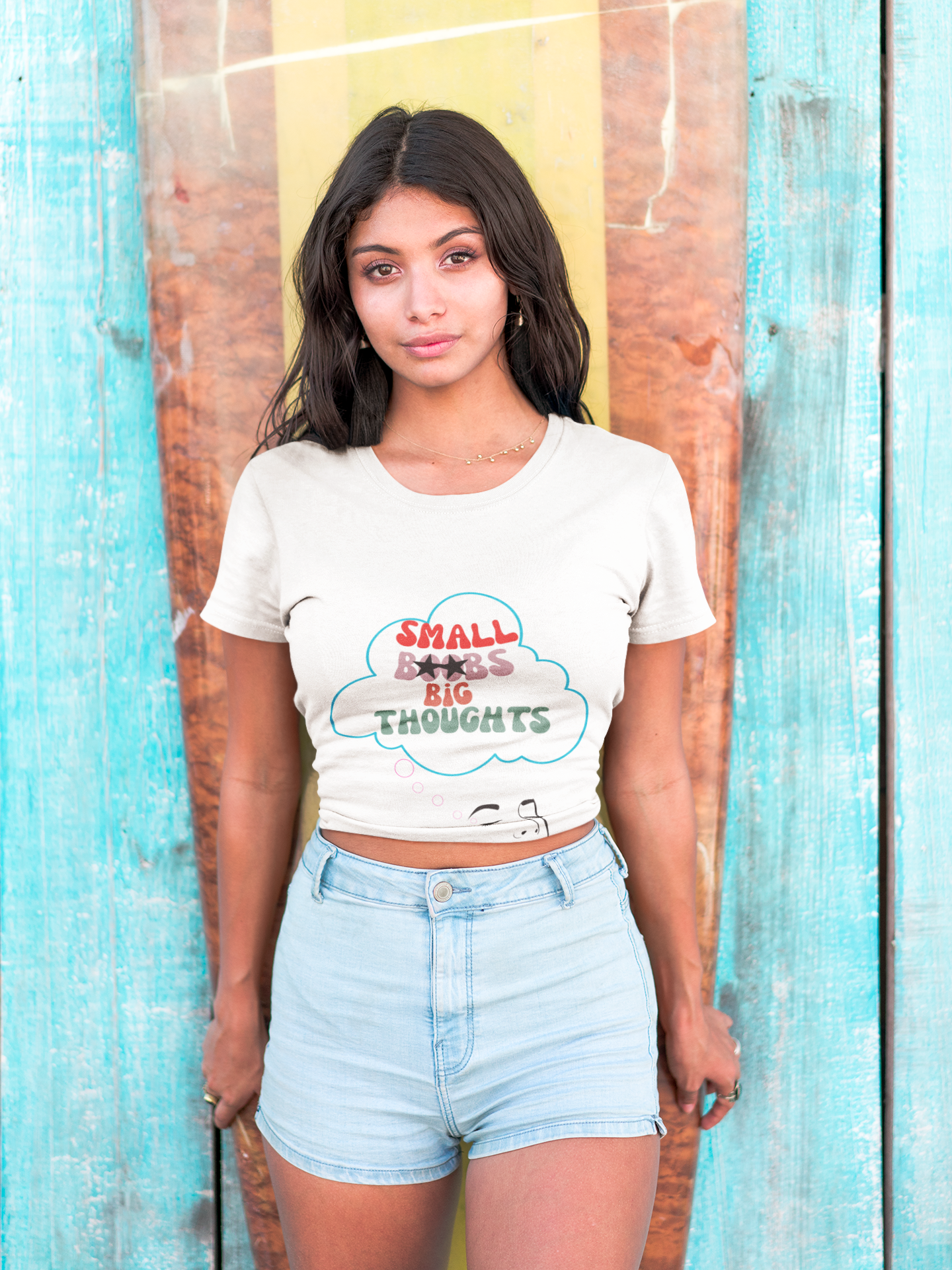 T-Shirt Women's Softstyle Tee Small Boobs Big Idea Funny Feminist