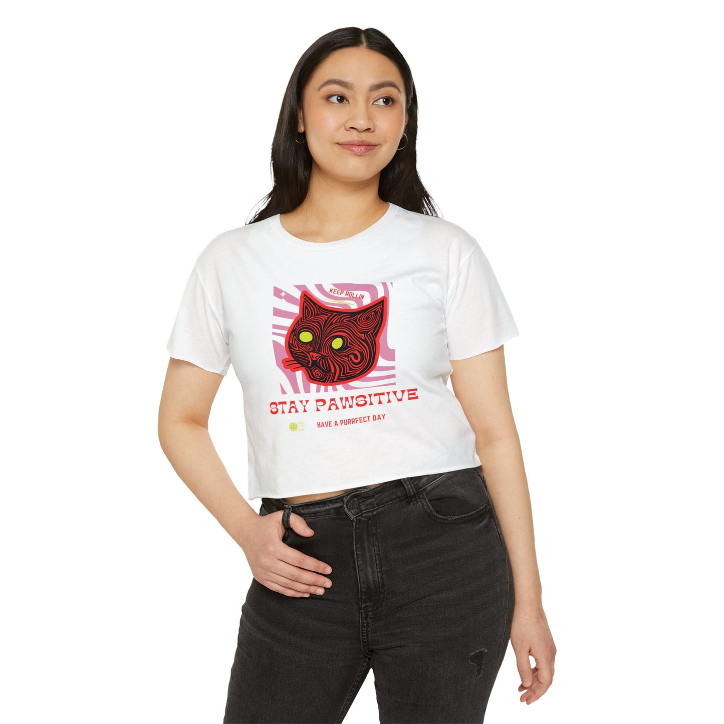 Crop Top: Stay Pawsitive,