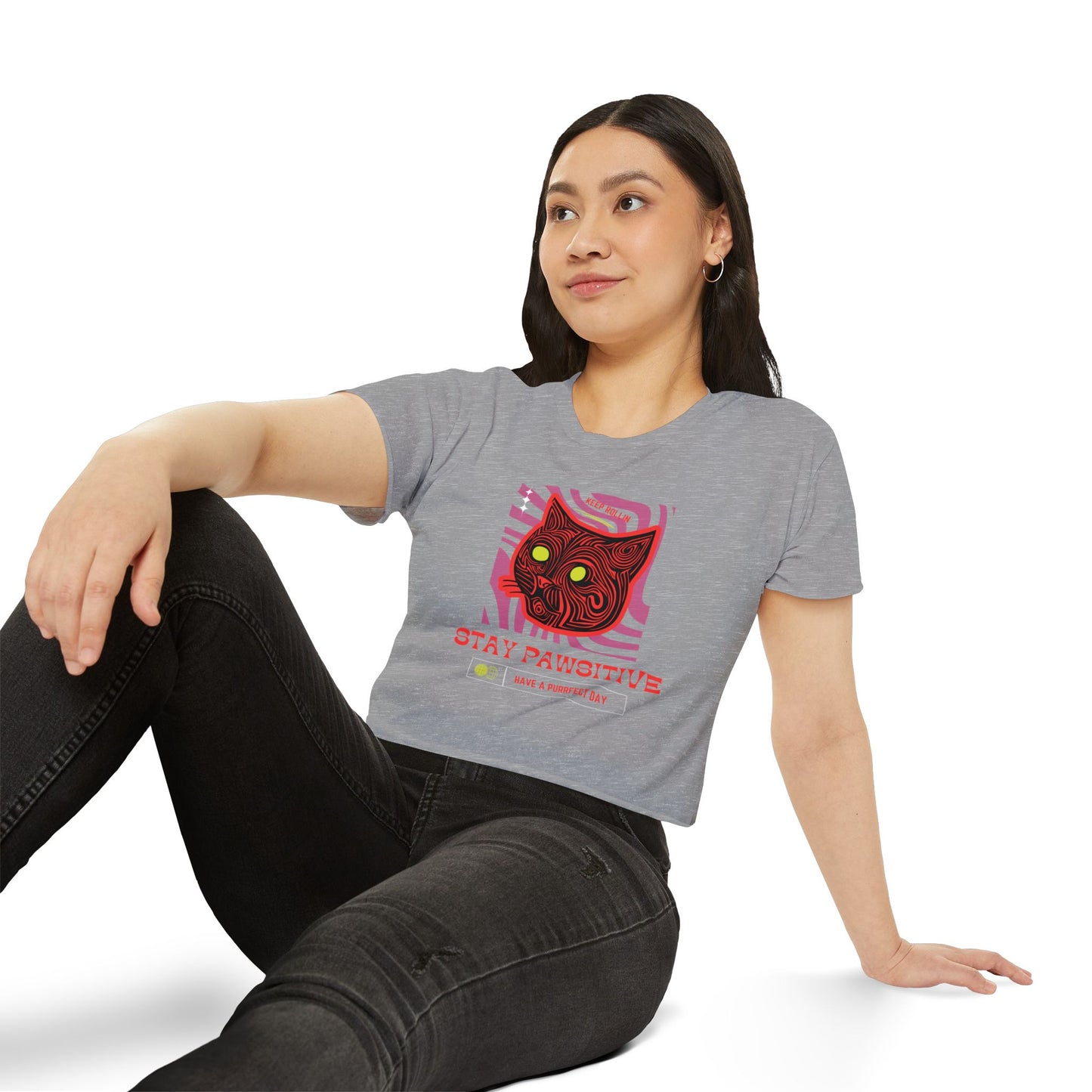 Crop Top: Stay Pawsitive,