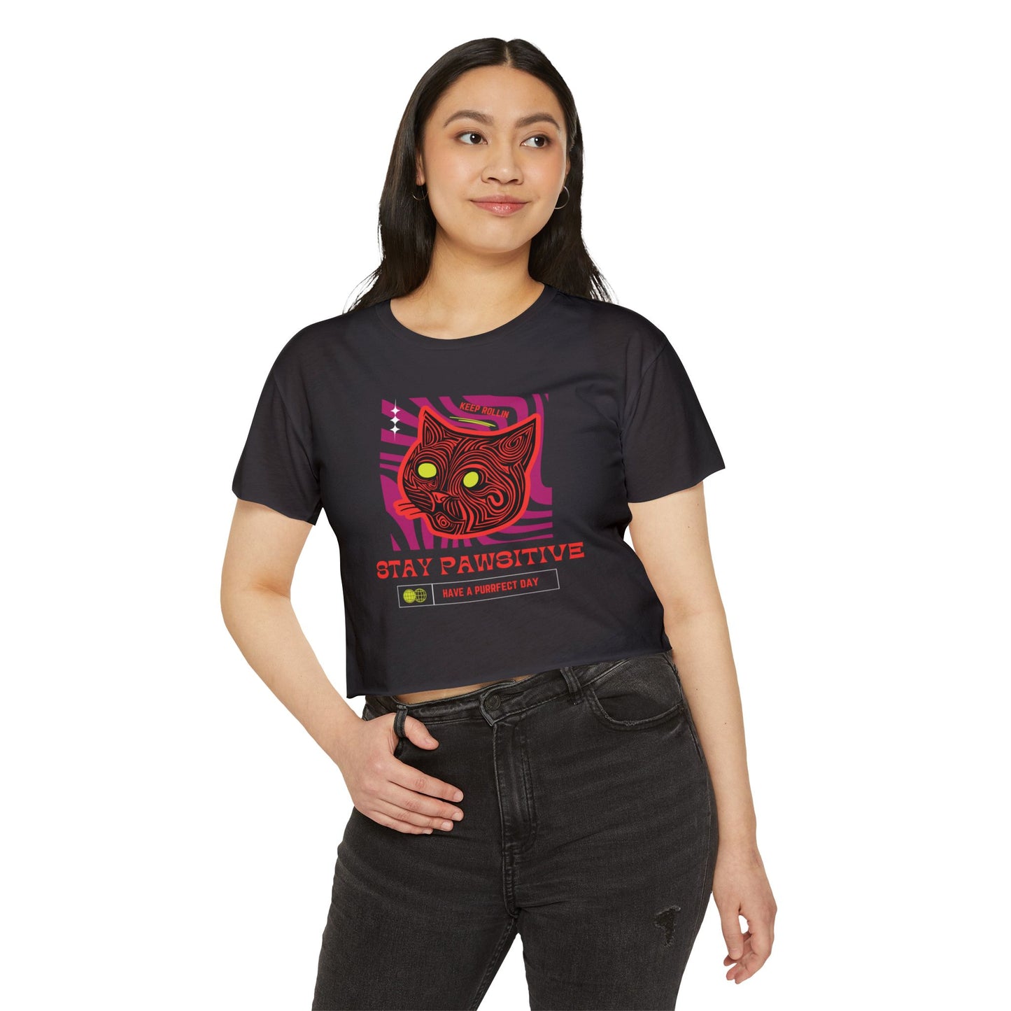 Crop Top: Stay Pawsitive,