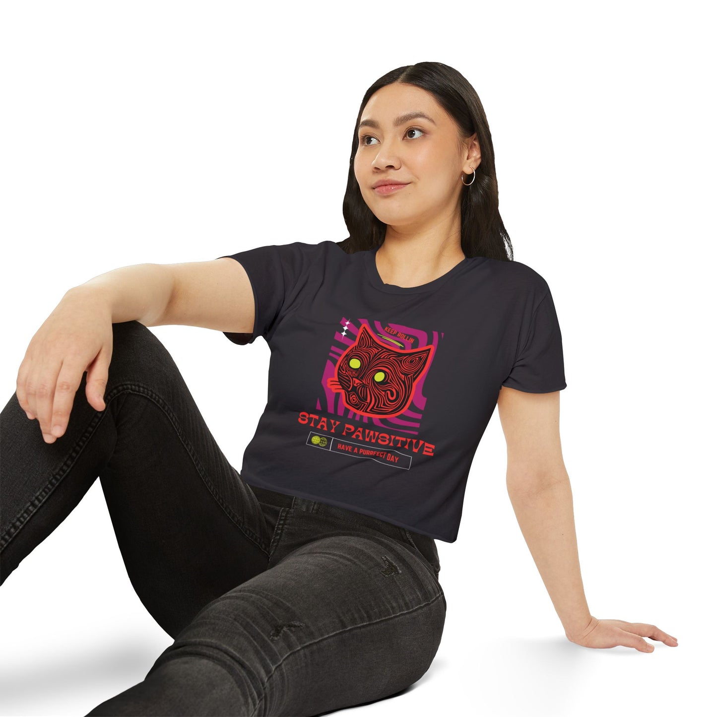 Crop Top: Stay Pawsitive,