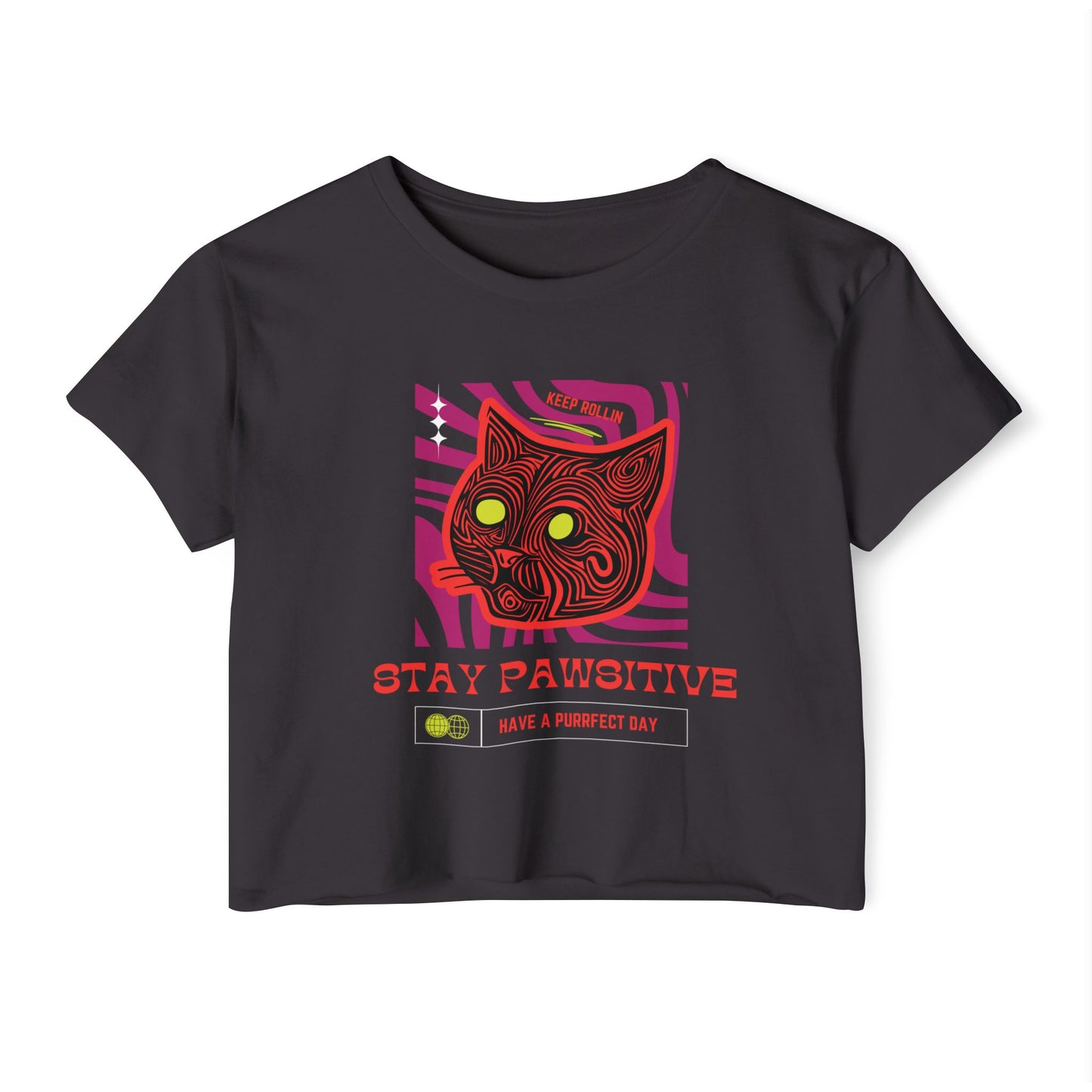 Crop Top: Stay Pawsitive,